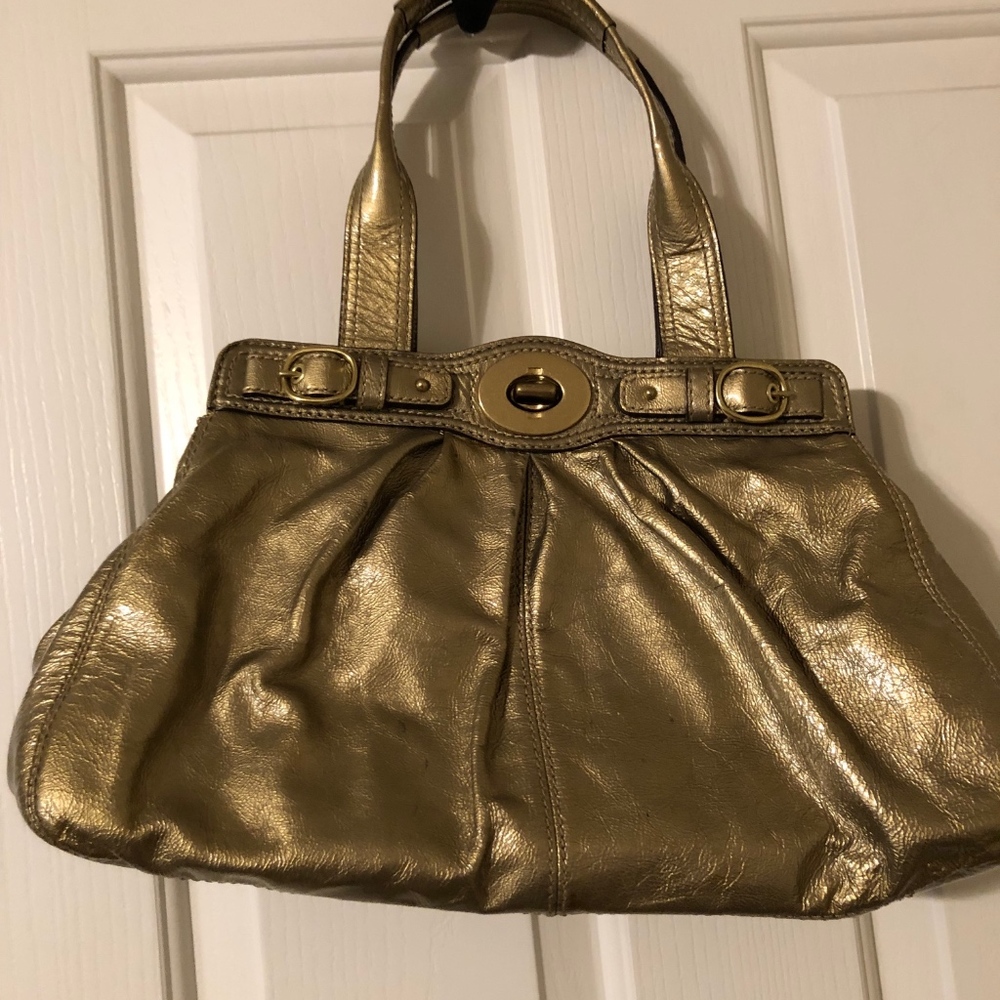Coach Tan Patent Leather Handbag